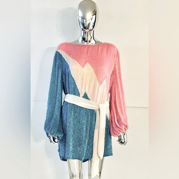 Retrofete Grace Sequin Colorblock Dress - Picture 8 of 16